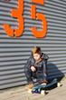 Foto: Skateboarder resting Skateboarder resting