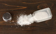 Salt sprinkled on table