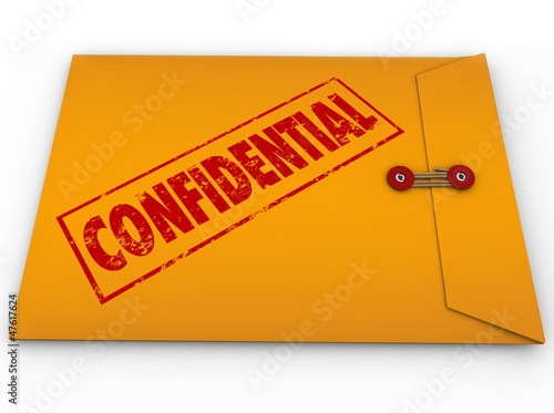 Illustration: Confidential Classified Envelope Secret Information Confidential Classified Envelope Secret Information