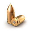 Illustration: Set of ammo shells. 3d image isolated on white Set of ammo shells. 3d image isolated on white
