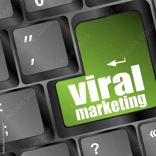 Illustration: viral marketing word on computer keyboard viral marketing word on computer keyboard