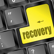 key with recovery text on laptop keyboard