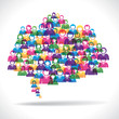 group of people make message bubble