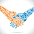 group of people make hand shake