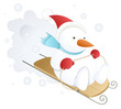 Funny and Cute Snowman - Christmas Vector Illustration