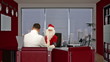 Santa Claus is sick, Doctor  giving bad news