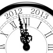 Illustration: Nouvel an horloge à minuit Nouvel an horloge à minuit