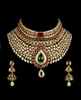 Close up of diamond necklace with diamond ear ring