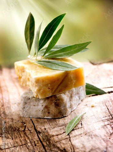 Photo: Handmade Olive Soap. Organic Cosmetics Handmade Olive Soap. Organic Cosmetics