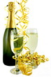 Champagne with gold Streamers