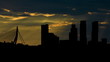 Netherlands Rotterdam skyline sunbeams