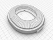 sport arena. 3d illustration in wireframe view