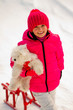 Sledding at winter time