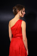 Foto: elegant young woman in red dress elegant young woman in red dress