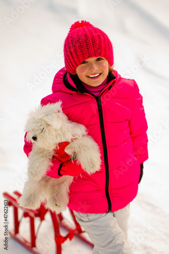 Photo: Sledding at winter time Sledding at winter time