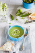 Zucchini and pea soup