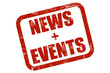 Grunge Stempel rot NEWS + EVENTS
