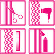 set of hairstyling icon