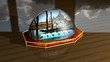 Palla di neve, venezia, natale, rendering 3d