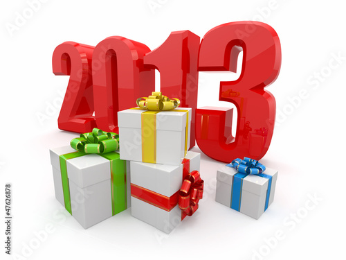 Illustration: Happy New year 2013. Gifts. Happy New year 2013. Gifts.