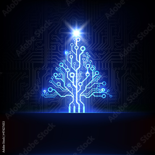 Vector: Vector electronic christmas tree Vector electronic christmas tree