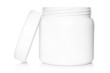 White medical container on white background.