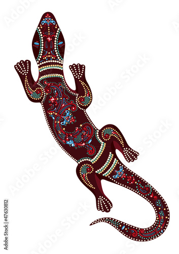  Lizard with decorative patterns