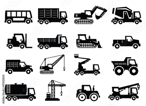 Vector: construction transport icons construction transport icons