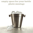 ice and empty space for bottle
