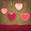 Retro background of vintage design with hearts.