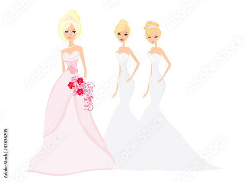 Illustration: Bride with bridesmaids Bride with bridesmaids