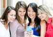 Girls with a cell phone