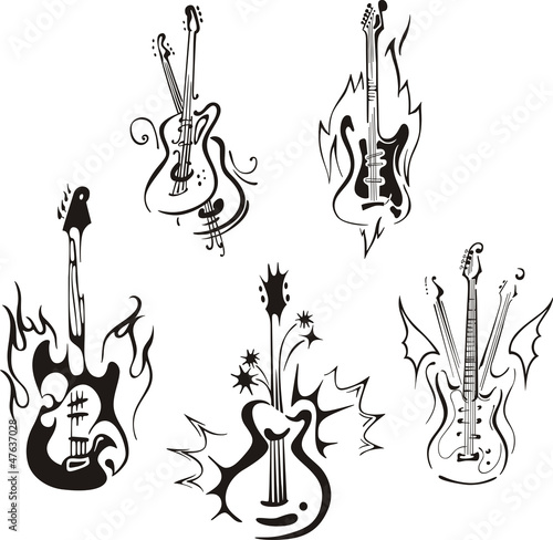 Vector: stylized guitars stylized guitars
