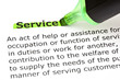 Service highlighted in green