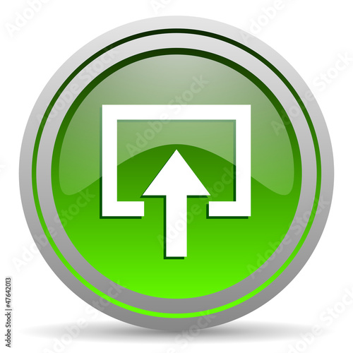 Illustration: enter green glossy icon on white background enter green glossy icon on white background