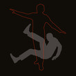 Exercising - man stretch and relax. Vector graphic