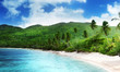 beach in sunset time on Mahe island,  Seychelles