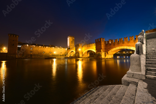 Photo: Castelvecchio by Night (1357) - Verona Italy Castelvecchio by Night (1357) - Verona Italy