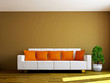 Livingroom with sofa and a plant