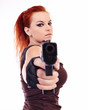 Military redhead beautiful young lady
