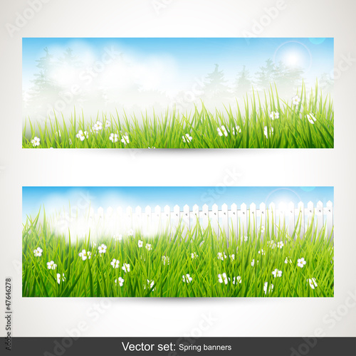 Vector: Spring banners - vector set Spring banners - vector set