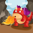 Vector: cute dragon blow fire cute dragon blow fire