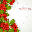 Valentine`s day card with red roses with a field for your text