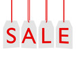 3d Render of Hanging Sale Tags Isolated on White