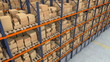 Camera travels inside a large warehouse. Seamless loop.