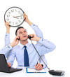Photo: businessman busy multitasking businessman busy multitasking