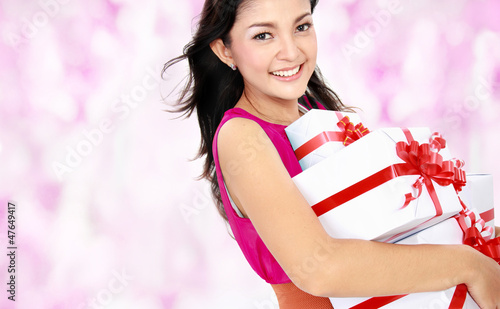 Photo: woman with gift box woman with gift box
