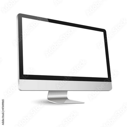 Illustration: Computer display isolated on white Computer display isolated on white