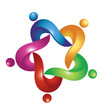 Teamwork helping people logo vector