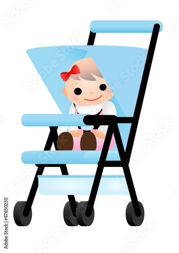 Illustration: 赤ちゃん ベビーカー 女の子 赤ちゃん ベビーカー 女の子